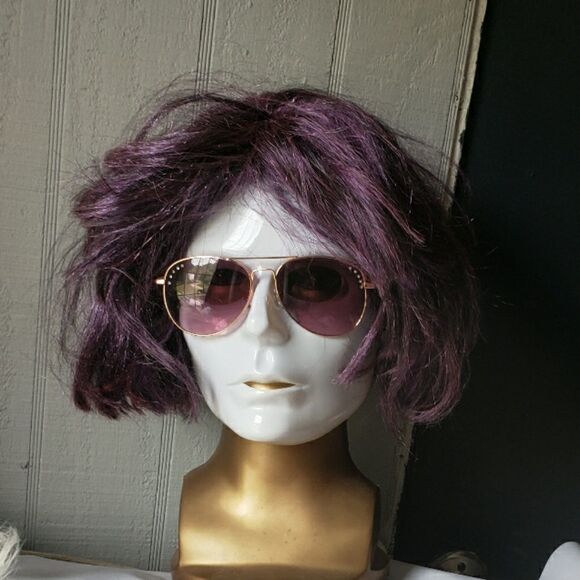 5/$25 Women's Solar Accents purple aviator sunglasses - Picture 2 of 8